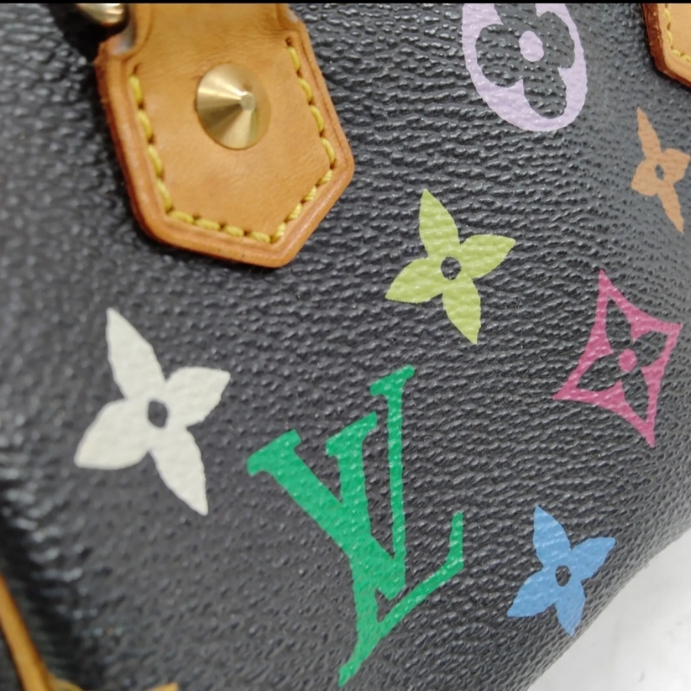 Authentic LOUIS VUITTON Multicolor Mini Sac HL Speedy in Black. - Picture 16 of 17